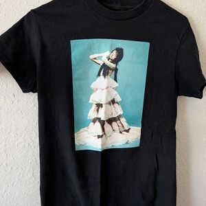 Black Graphic T-Shirt with Artistic Print